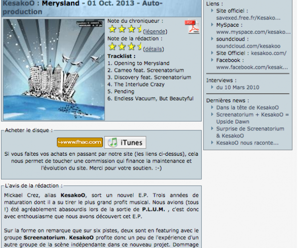 Article de Trip-hop.net sur l'album Merysland